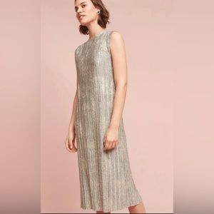 Anthropologie Corrina Metallic maxi dress